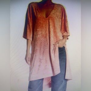 Free People Passion Flower Pink Velvet Tunic Dress Top